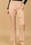 Champagne Silk Side Slit Pants