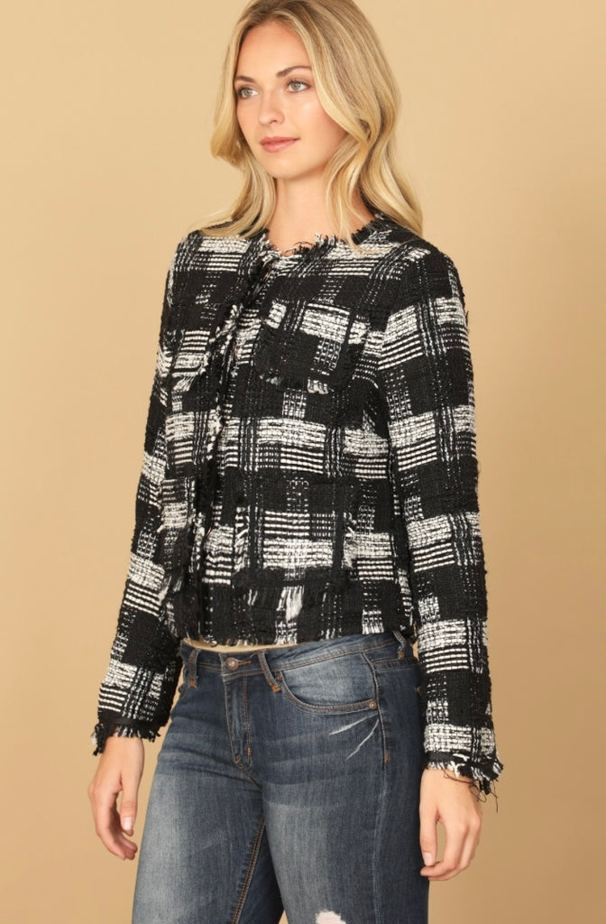 Black and White Tweed Jacket