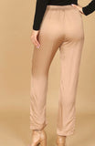 Champagne Silk Side Slit Pants