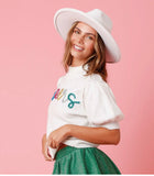 Cheers Embroidery White Sweater