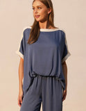 Storm Blue Contrast Pants Set
