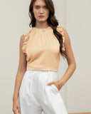 Silky Ruffle Trim Sleeveless top