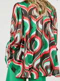 Green Multi Self Tie Top
