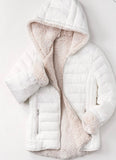 Reversible Off White Fleece Puffer Jacket