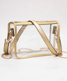 Clear Gold Trim Handbag