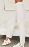 White Ribbed Knit Outerwear Set