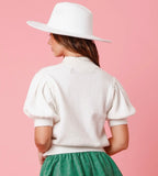 Cheers Embroidery White Sweater