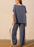 Storm Blue Contrast Pants Set