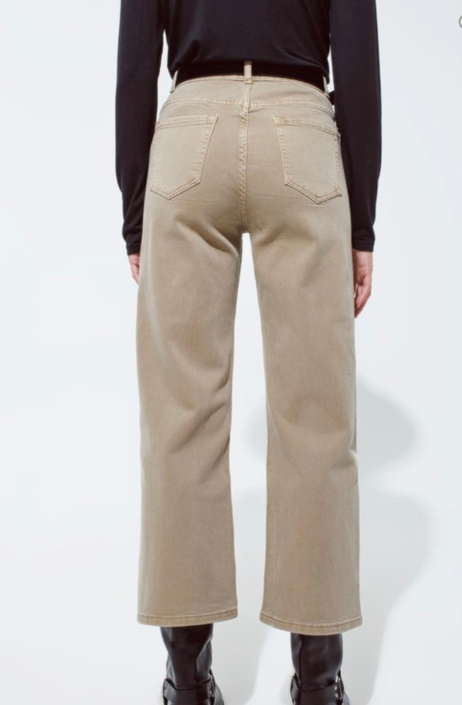 Gold Brushed Metallic Jeans