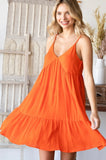 Orange Tiered Cami Dress