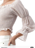Brick Ivory Smock Crop Top