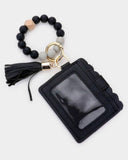 Wooden Bracelet Card Holder Key Ring