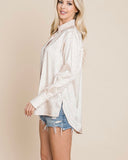 Cream Animal Print Boyfriend Top