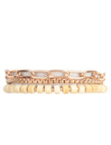 Wood Bead Layered Chain Bracelets