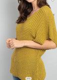 Bright Olive Basket Weave Top