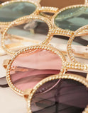 Rhinestone Round Sunglasses