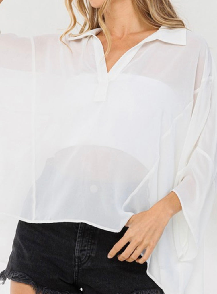Soft White Chiffon Top