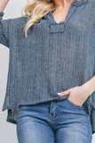 Vintage Denim Open Weave Sweater