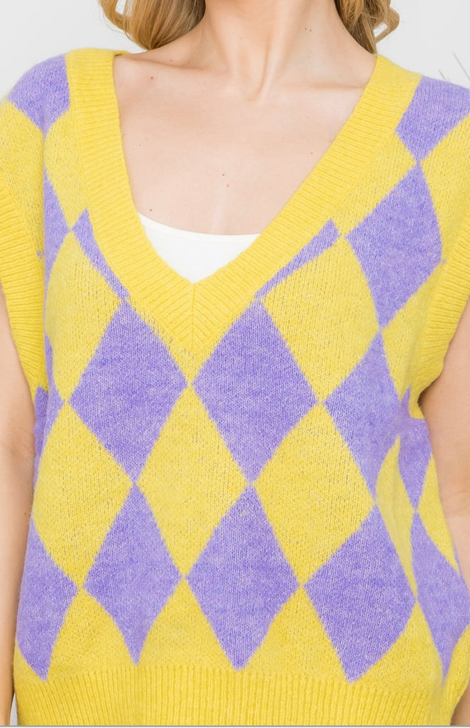 Diamond Checkered Vest