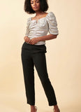Titanium Metallic Ruched Top