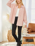 Tweed Blush Pearl Button Shacket