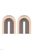 Two Toned Upside Down U Earrings