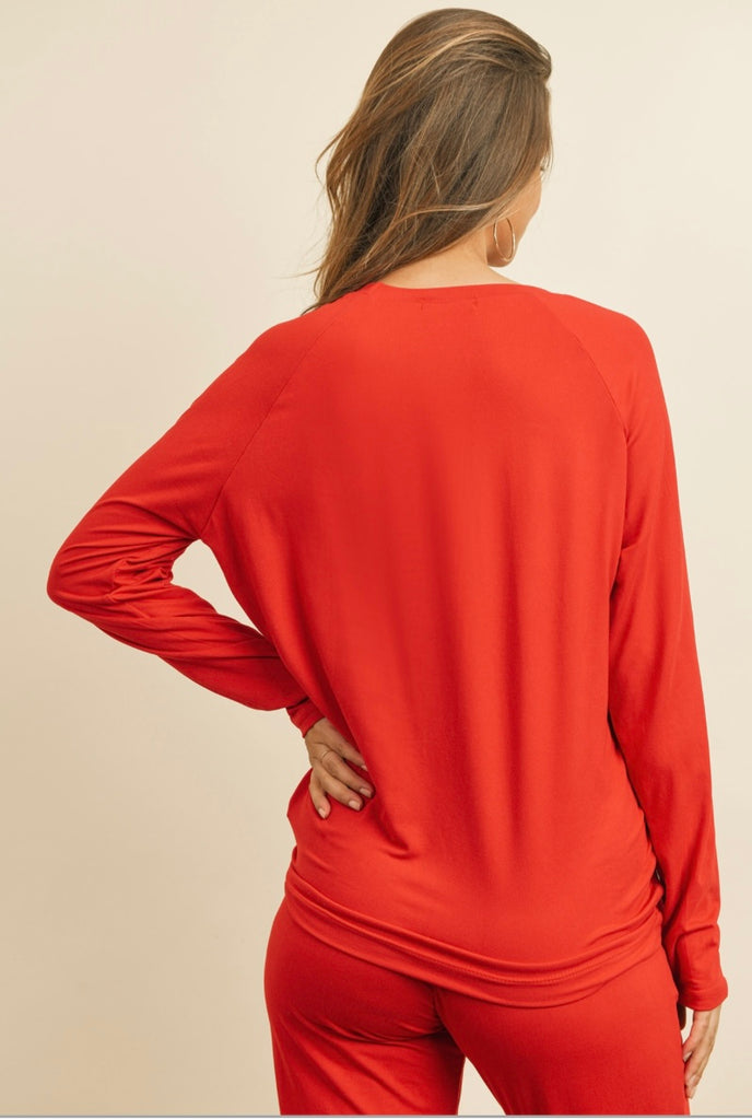 Super Soft Red pj Lounger Set