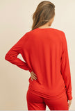 Super Soft Red pj Lounger Set