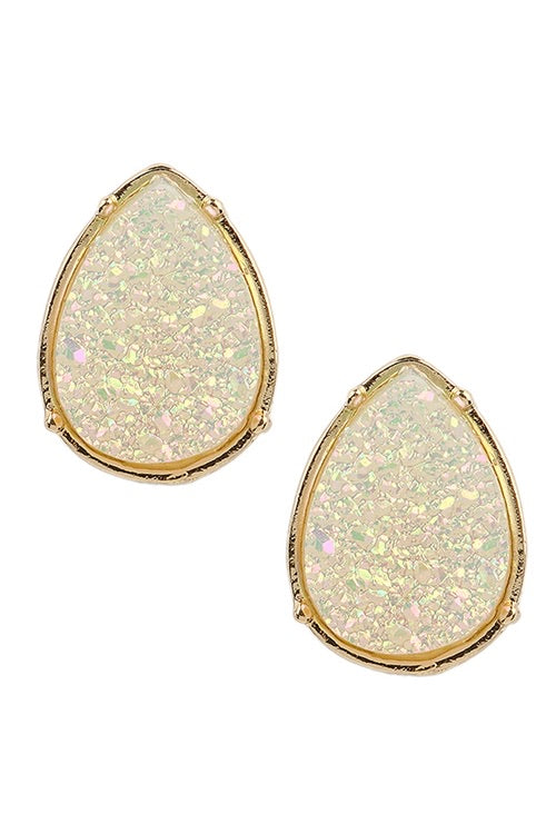 Teardrop Druzy Stone Earrings