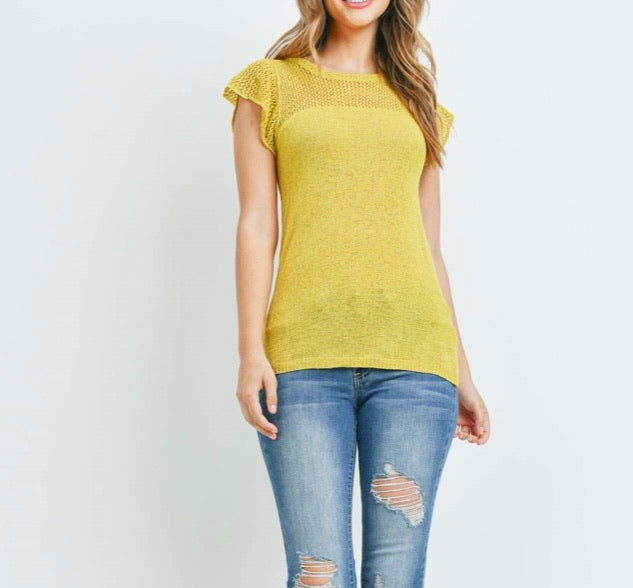 Lime Green Shimmery Knit Top