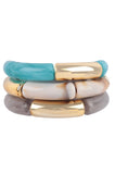 Two Toned Tube Stretch Bracelets