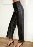 Leather Feather Fringe Pants