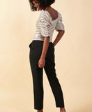 Titanium Metallic Ruched Top