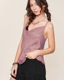 Gray Violet Cowl Neck Cami Top