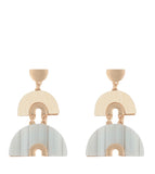 Wood Arch Layered Drop Earrings