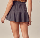 Denim A-Line Skirt with Shorts