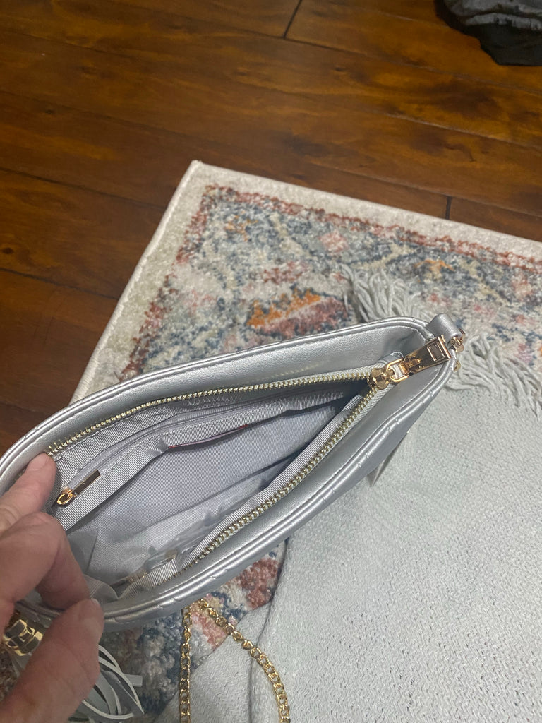 Chevron Quilted Clutch Bag