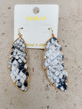 Snakeskin Leaf Gold Earrings