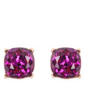 Purple Glitter Round Stud Earrings