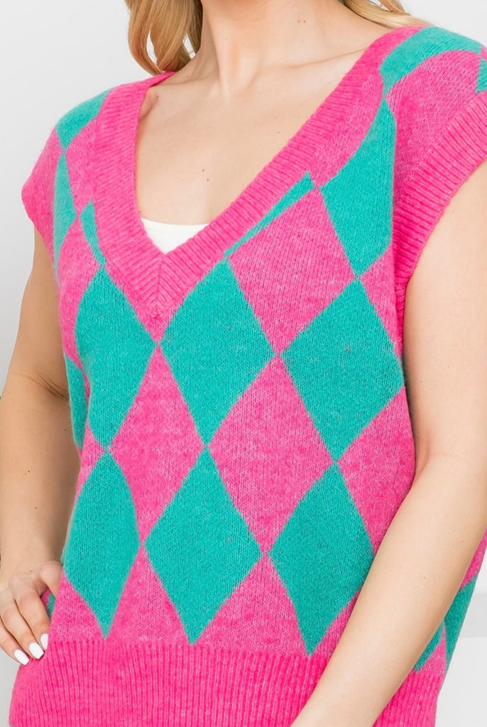 Diamond Checkered Vest