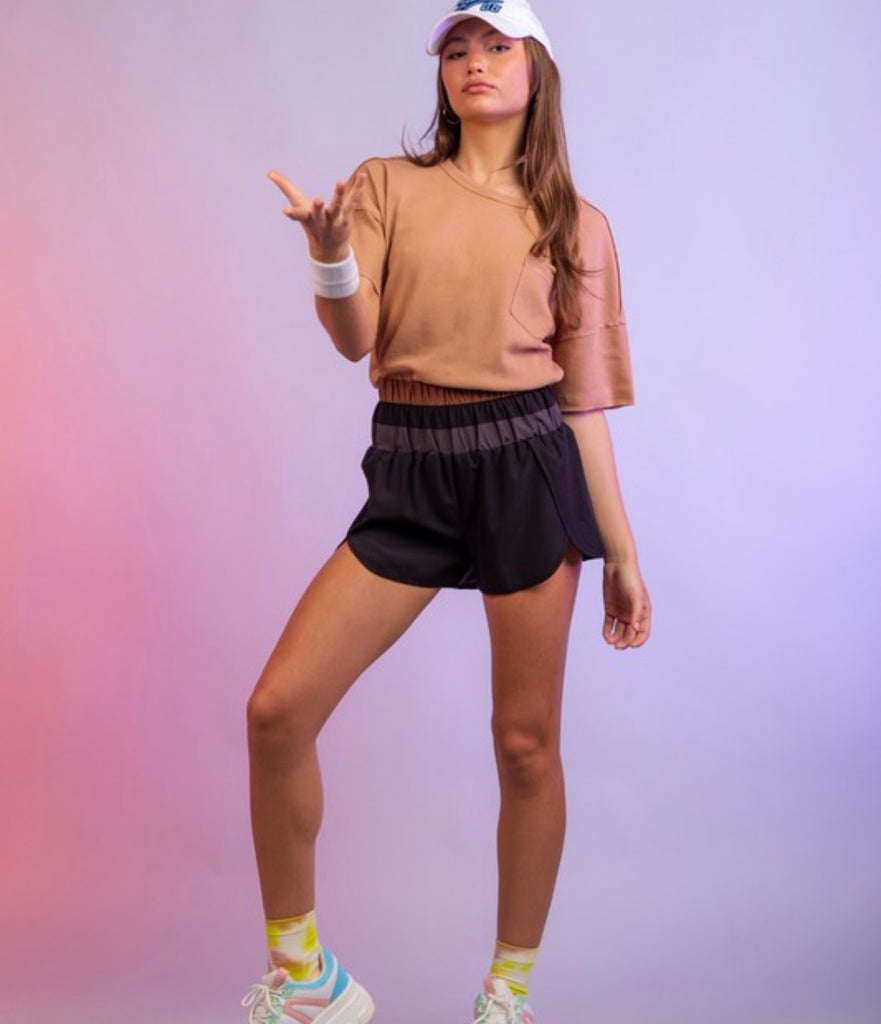 Wide Smock Band Athletic Shorts