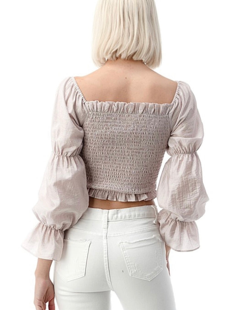 Brick Ivory Smock Crop Top