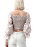 Brick Ivory Smock Crop Top