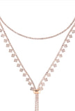 Rhinestone Choker Drop Slider Necklace
