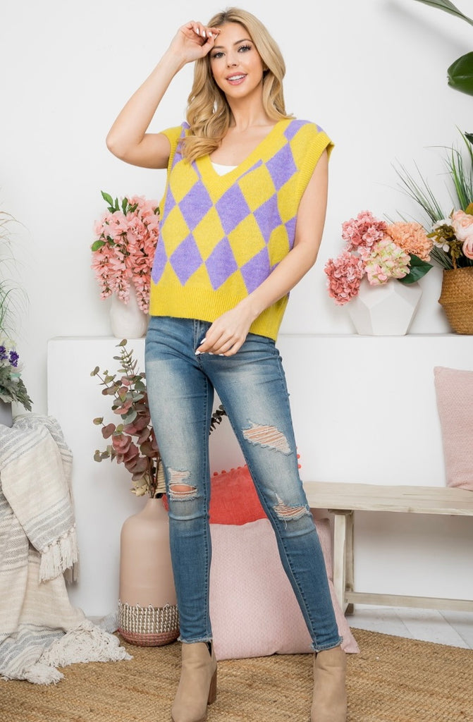 Diamond Checkered Vest