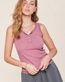 Ribbed Two Tone Hem Tank Top