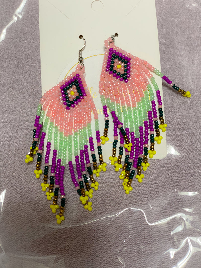 Bohemian Multi Beaded Earrings