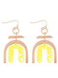 Upside Down U Shape Confetti Drop Earrings