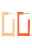 Two Toned Rectangular Earrings