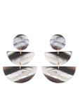 Black Marble Half Moon Acrylic Earrings